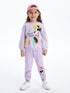 LC Waikiki Crew Neck Long Sleeved Minnie Mouse Printed Baby Girl Sweatshirt and Tracksuit Bottom 2-Pack Set